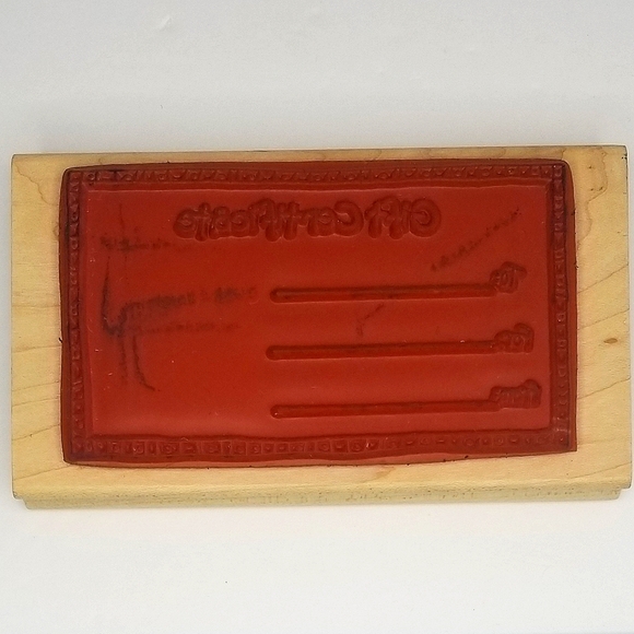 Inky Antics by Tammy DeYoung "Gift Certificate" Wooden Rubber Stamp - Picture 3 of 3